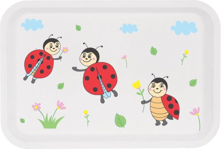 Tavă din plastic pentru copii Toya Buburuză 30,5 × 21 cm