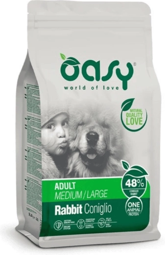 Oasy One Animal Protein Adult Medium/Large iepure 2,5 kg