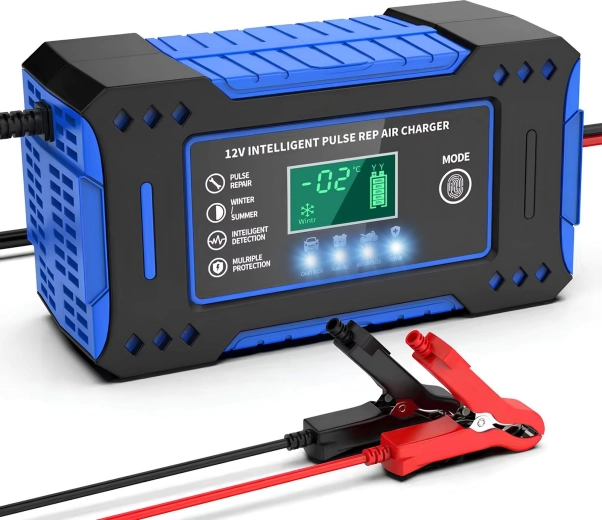 Încărcător automat microprocesor pentru baterii auto NIU126 Blue 12/24 V 6 A