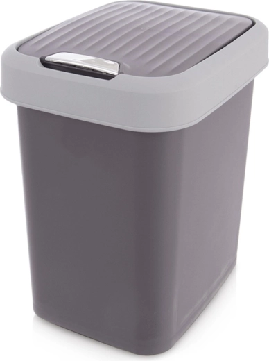Coș de gunoi din plastic 12 l gri ORION cu capac basculant