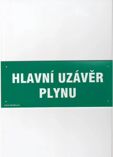 Tabelă de siguranță Închizător principal de gaz 210 × 87 mm plastic