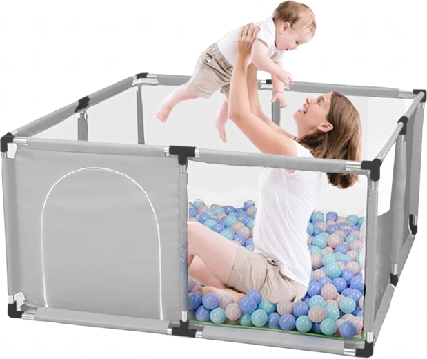 Țarc pliabil pentru copii cu bazin cu bile 126 × 126 cm - 1 bucată