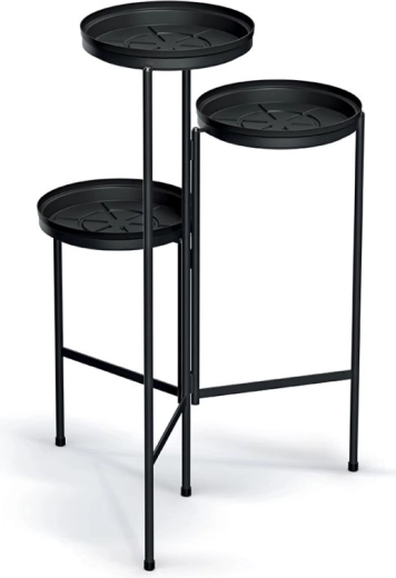 Suport pentru flori pe mai multe niveluri, negru, 50 cm