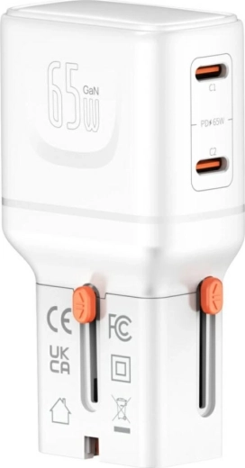 Două porturi USB‑C + adaptor USB‑C → USB‑A