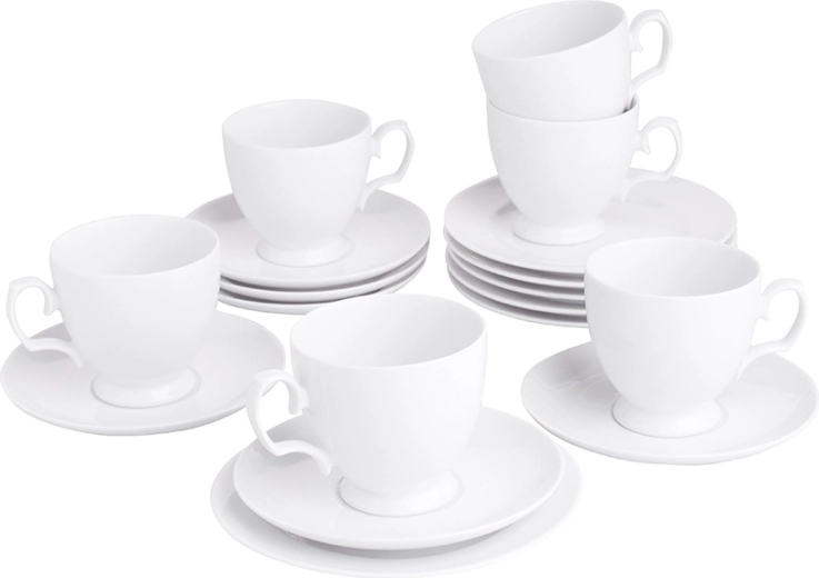 Set de cafea MariaPaula Klasyka alb, 18 piese pentru 6 persoane