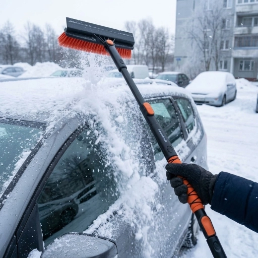 Perie pivotantă și mâner confortabil