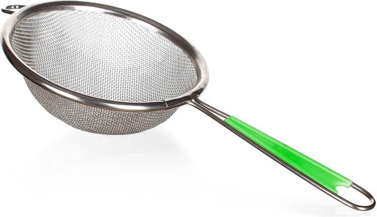 Strecurătoare 10 cm CULINARIA, metalică cu mâner din plastic verde