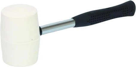 Ciocan din cauciuc 750 g cu cap alb, diametru 65 mm, mâner din plastic
