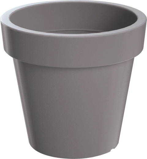 Ghiveci Lofly 49 cm – piatră gri, ghiveci rotund din plastic pentru interior și exterior