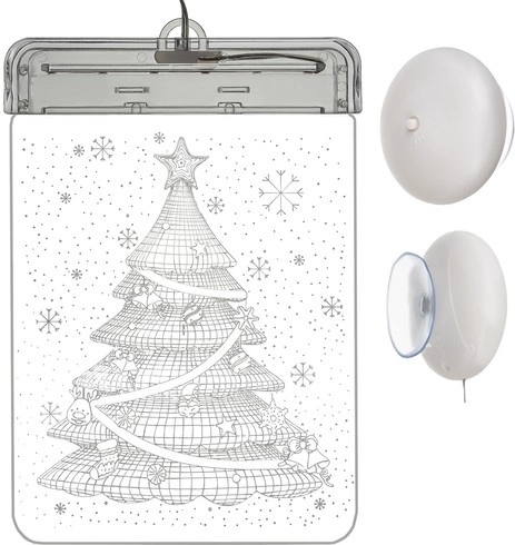 Vitraj LED 3D – brad de Crăciun – Brad