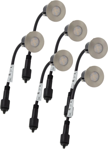 Spot LED încastrat pentru lemn 4,5 cm, 0,2 W, IP67, set 6 buc