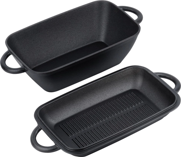 Două vase într-unul: tavă + capac grill