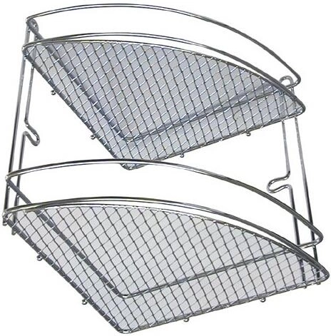 Etajeră de colț pentru baie cu două niveluri din crom 20,5 × 20,5 × 26 cm