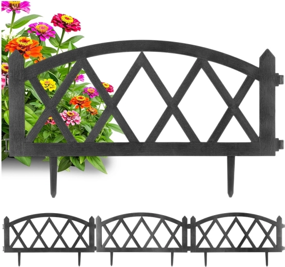 Gardu dreptunghiular gri pentru margini 57 × 25 cm, set 4 buc.