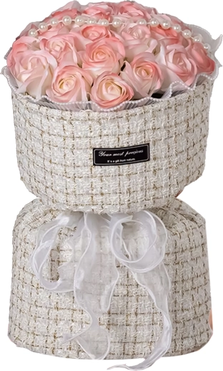 Cutie textilă luxoasă cu fundă