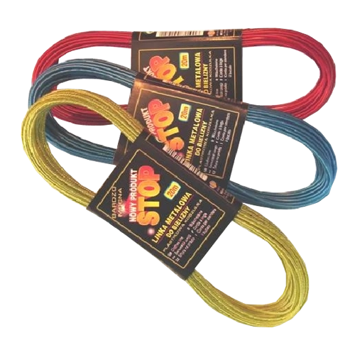 Sfoară de rufe metalică 20 m cu miez de oțel și înveliș PVC