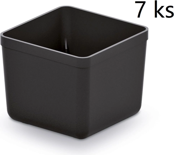 Set de 7 cutii din plastic pentru unelte Unite Box, negru, 55 × 55 × 165 mm