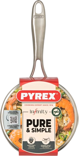 Cratiță Infinity din oțel inoxidabil cu capac din sticlă 16 cm, 1,25 l