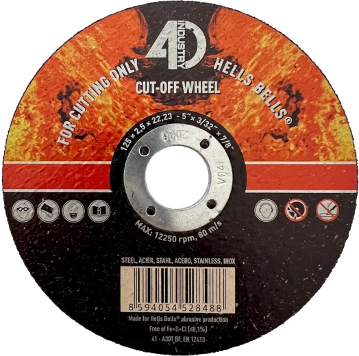 Disc de tăiere pentru oțel și inox 125 × 2,5 × 22,2 mm