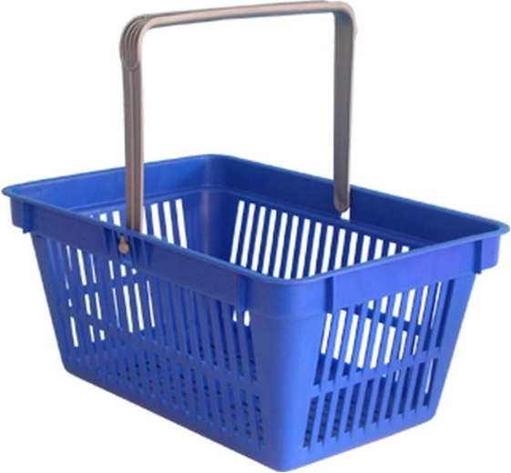Coș de cumpărături cu un mâner 44,5 × 30 × 21,5 cm, plastic, mix de culori, capacitate 15 kg