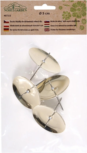 Suport pentru lumânări cu țăruș 50 mm – auriu, set 4 buc