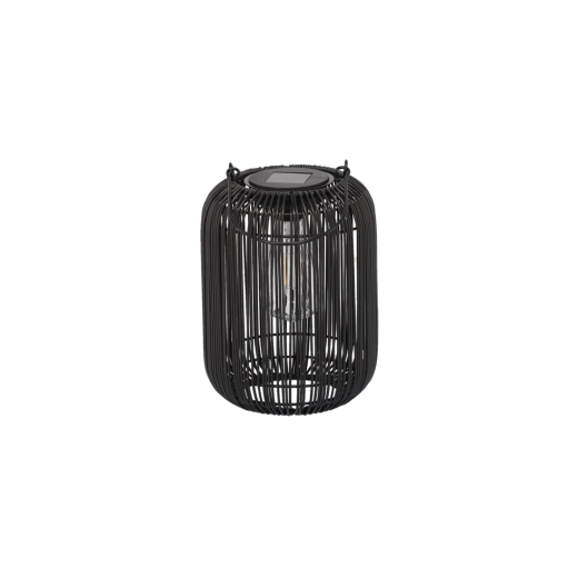 Lampion solar metalic pentru grădină, 24 cm, negru