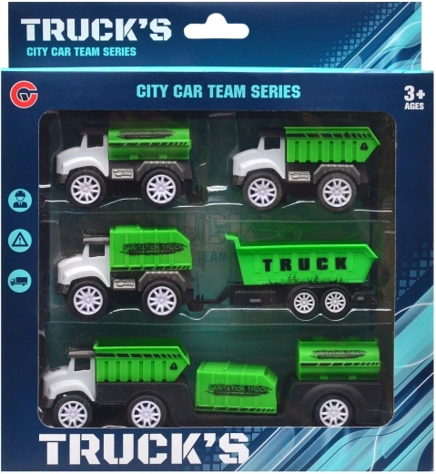 Set de vehicule municipale cu mecanism pull-back (4 buc.)