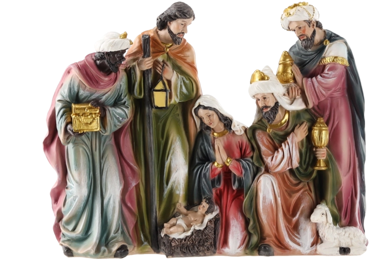 Figurină decorativă de iesle – Nașterea lui Iisus cu cei trei regi - 1 bucată