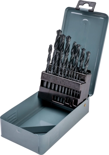 Set burghie HSS pentru metal 1–10 mm, 19 piese DREL
