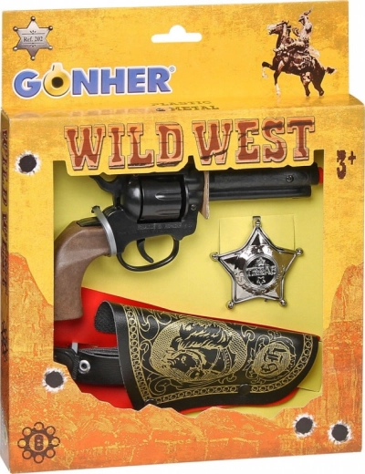 Set de cowboy – revolver cu toc și insignă GONHER