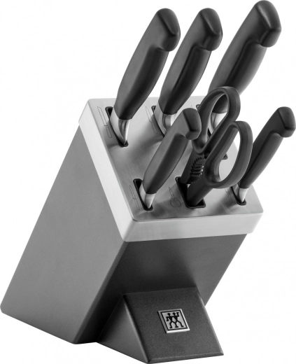 Set de 5 cuțite cu bloc Four Star, gri