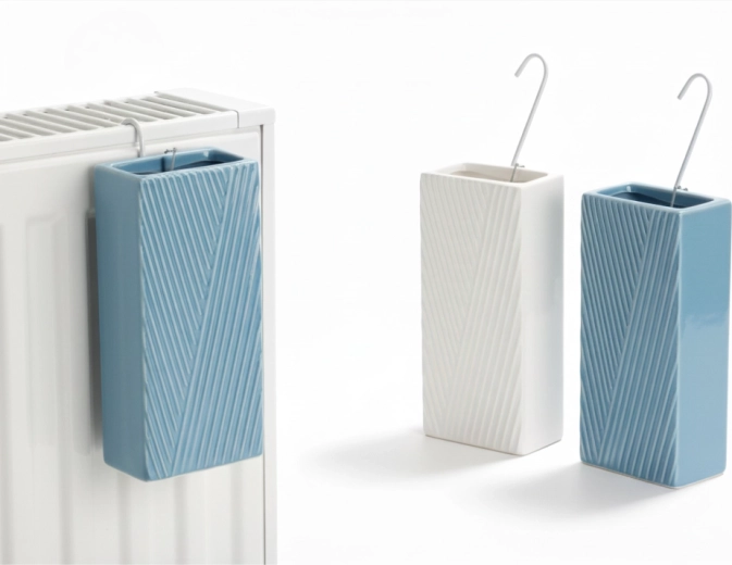 Umidificator ceramic pentru radiator cu model dungat, mix de culori – set 6 buc.