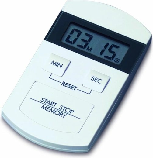 Cronometru și temporizator digital cu memorie TFA, alb-gri