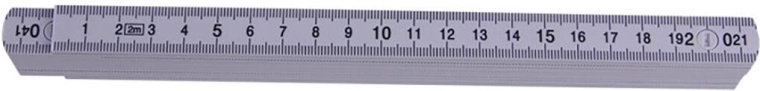 Metru pliabil din plastic, 2 m, alb