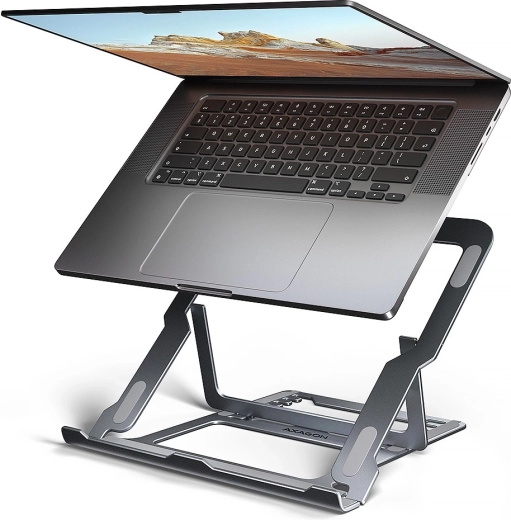 Suport din aluminiu pentru laptop AXAGON 10–17,3” cu 8 poziții, gri