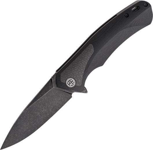 Petrified Fish PUB PF838CDW cuțit de buzunar 9,5 cm, Black Stonewash, G10 negru cu fibră de carbon