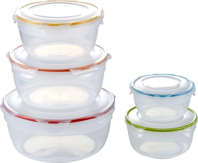 Set de recipiente rotunde pentru alimente LOCK, 5 buc.