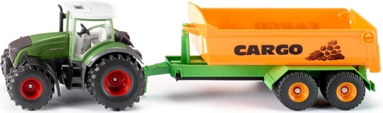 Siku tractor Fendt 936 cu șasiu cu cârlig și benă basculantă 1:50