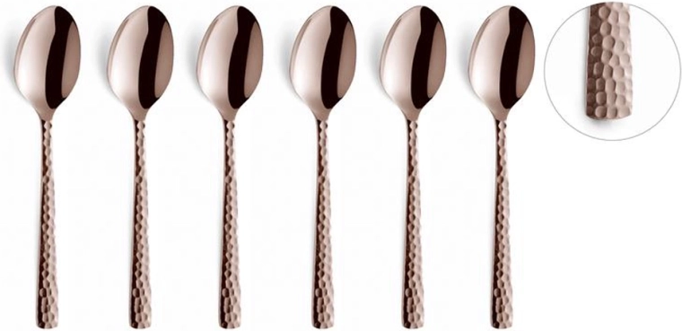 Lingurițe moka din inox Amefa Felicity, 6 buc, roz