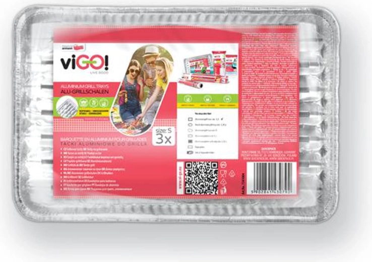 Tăvițe pentru grătar VIGO mici 28 × 22 cm, 3 buc