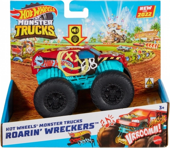 Hot Wheels Monster Trucks Roarin' Wreckers 1:43 cu lumini și sunete