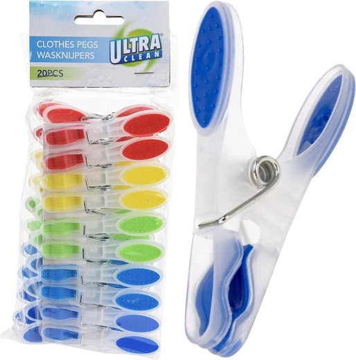 Cârlige de rufe din plastic, 20 bucăți