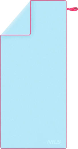 Prosop din microfibră cu uscare rapidă NILS, albastru deschis/roz