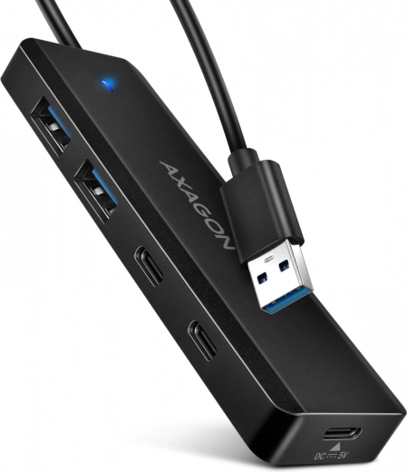 Axagon Travel hub USB compact de călătorie cu 4 porturi 5 Gb/s (2× USB-A, 2× USB-C)