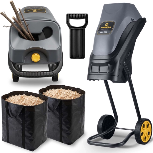 Tocător electric de crengi Humberg 2500 W cu 2 saci colectori de 45 l