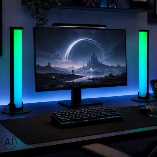Stâlpi luminoși RGB pentru atmosferă de gaming