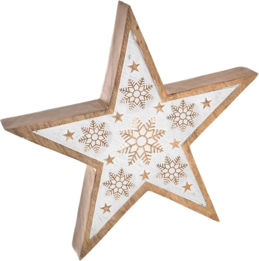 Decorațiune de Crăciun suspendată Stea mango albă 25 cm