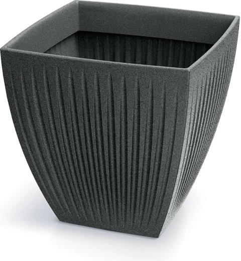 Ghiveci Latia Square Midl 48 × 48 × 48 cm – granit negru
