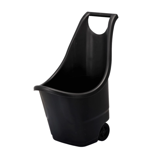 Cărucior de grădină multifuncțional cu roți 50 l negru