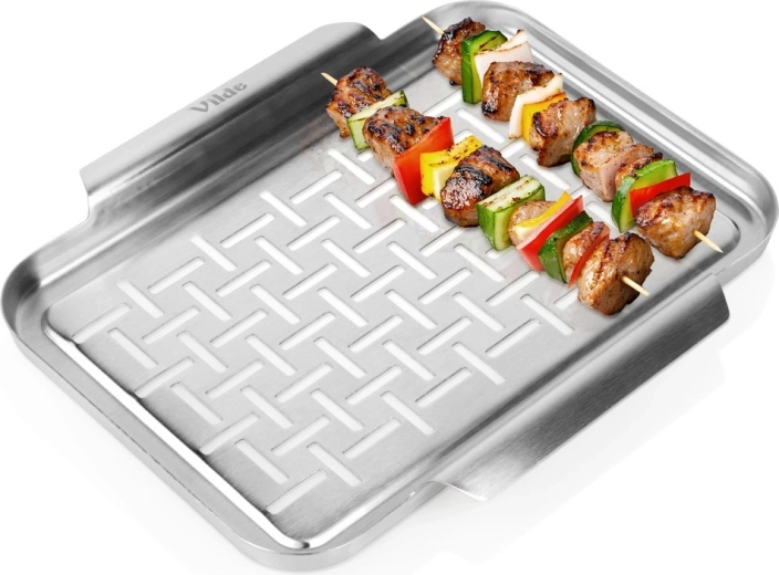 Tavă perforată pentru grătar din oțel inoxidabil Vilde 29,5 × 25,5 cm